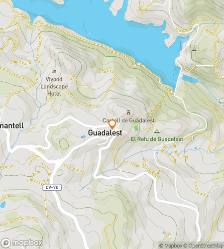 Map of scavenger hunt walking tour for Echoes in the Mountains: The Guadalest Adventure