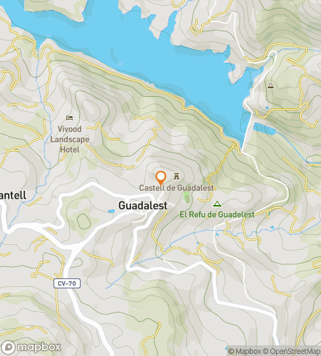 Map of scavenger hunt walking tour for Echoes in the Mountains: The Guadalest Adventure