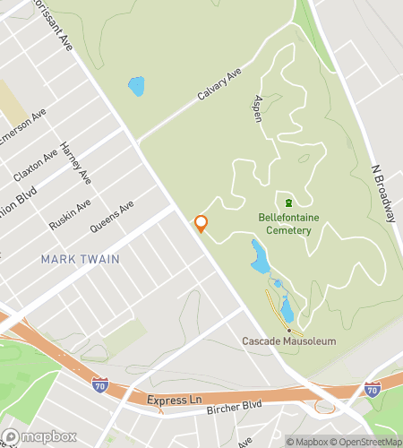 Map of scavenger hunt walking tour for Calvary-Bellefontaine Cryptic Crawl