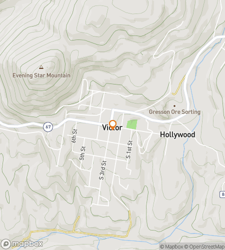 Map of scavenger hunt walking tour for Victors Wild West Adventure