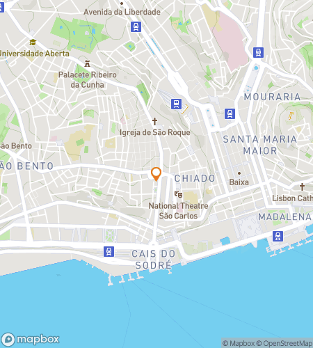 Mapa do passeio a pé de caça ao tesouro para Lisbon Princes, Poets, Playwrights & Promenades