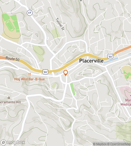 Map of scavenger hunt walking tour for Hangtown‘s Hidden Treasures Hunt