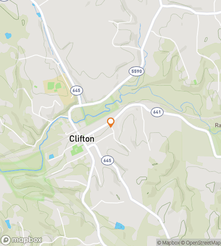 Map of scavenger hunt walking tour for Clifton's Creek Quest