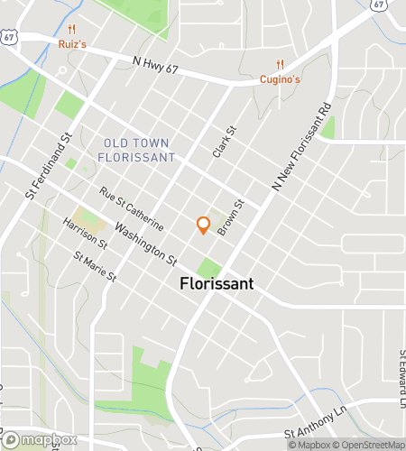 Map of scavenger hunt walking tour for Florissant Funtastic Frolic Hunt