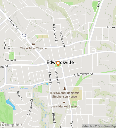 Map of scavenger hunt walking tour for Edwardsville‘s Exciting Expedition