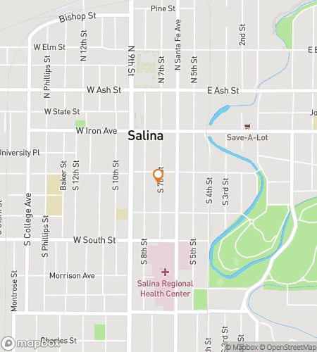 Mapa pěší prohlídky s hledáním pokladu pro Salina Delight Hunt