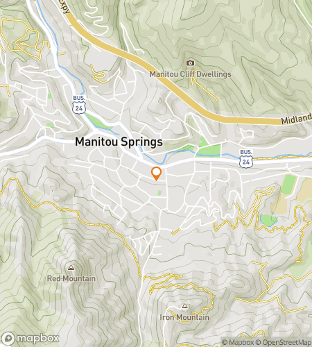 Map of scavenger hunt walking tour for Where Shadows Sleep: Manitou’s Haunted Path