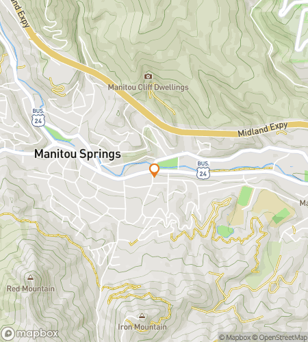 Map of scavenger hunt walking tour for Manitou's Mystical Maze