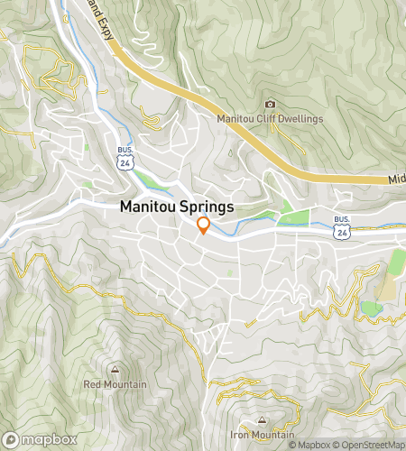 Map of scavenger hunt walking tour for Manitous Mystical Maze