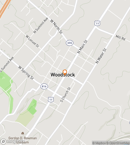 Map of scavenger hunt walking tour for Woodstock Wanderlust Whimsy Hunt