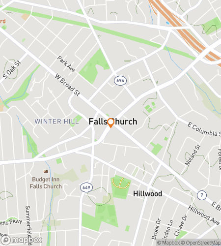 Map of scavenger hunt walking tour for Downtown Falls Forage Adventure