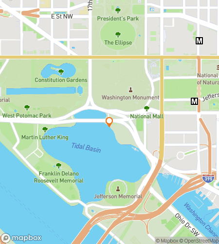 Map of scavenger hunt walking tour for Tidal Basins Solemn Wonder