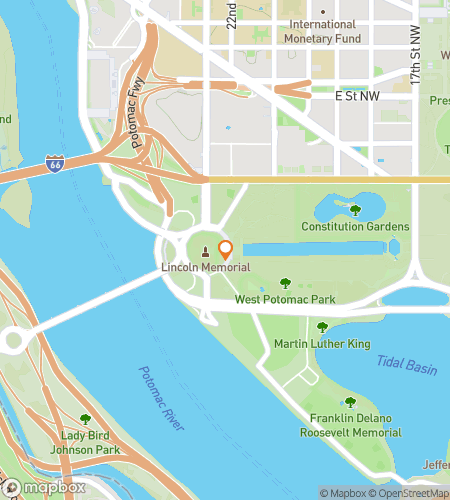 Map of scavenger hunt walking tour for Chasing Liberty at the Lincoln Memorial