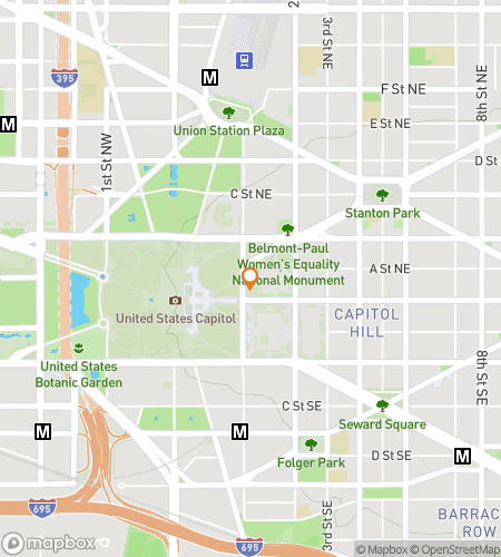 Map of scavenger hunt walking tour for Capitol Hill Scavenger Hunt