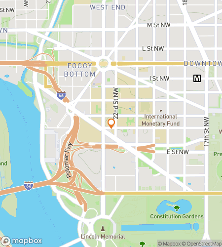 Map of scavenger hunt walking tour for Colonial Clues: The George Washington University Quest