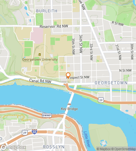 Hartă a turului pietonal cu vânătoare de comori pentru Capitol Clues: Ediția Georgetown University