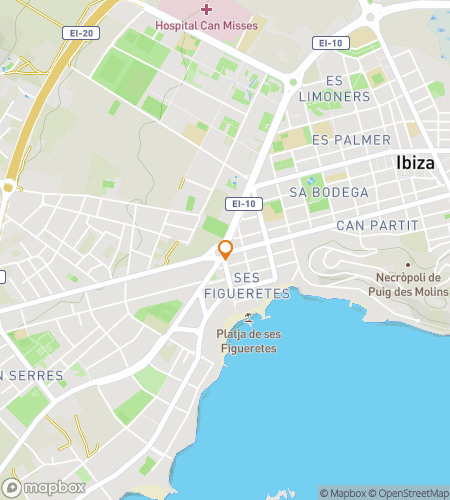 Map of scavenger hunt walking tour for Party and Seek: The Electric Ibiza Town Chase