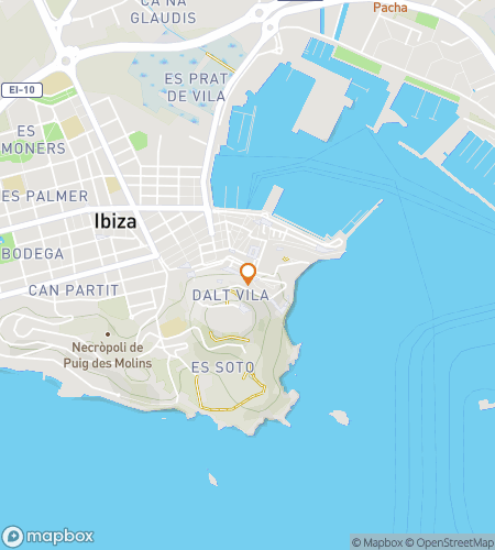 Carte du tour de chasse au trésor à pied pour Party and Seek : La Course Électrique d'Ibiza
