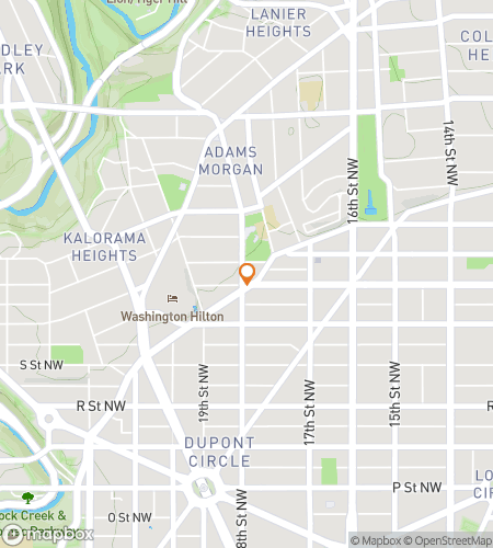 Map of scavenger hunt walking tour for Georgetown District of Columbia Bar Hunt