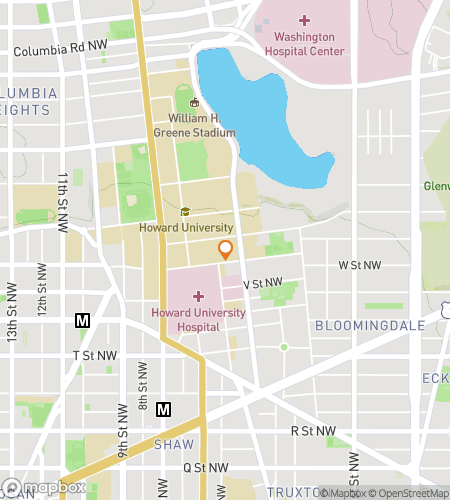 Map of scavenger hunt walking tour for Howard Hustle: Campus Sleuth Adventure