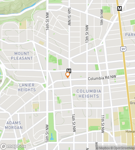 Map of scavenger hunt walking tour for Columbia Heights' Monu-Mental Pursuit