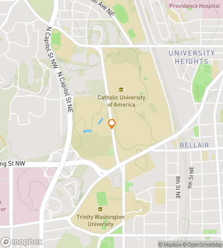 Map of scavenger hunt walking tour for Brookland Washington, D.C. scavenger hunt