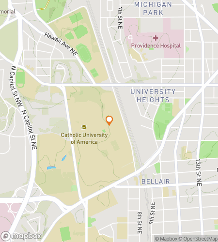 Map of scavenger hunt walking tour for Faith in the Find: The CUA Adventure