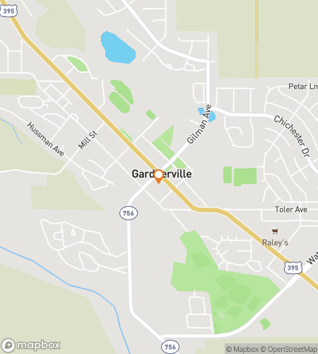 Map of scavenger hunt walking tour for Gardnerville‘s Gleaming Gala Hunt