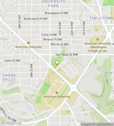 Map of scavenger hunt walking tour for American University Hunt