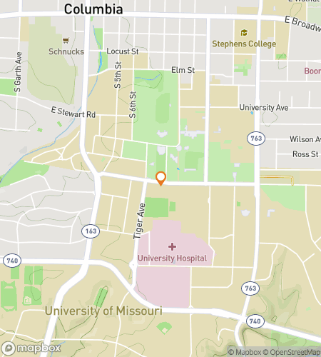 Map of scavenger hunt walking tour for Legends of Mizzou: A Campus Challenge