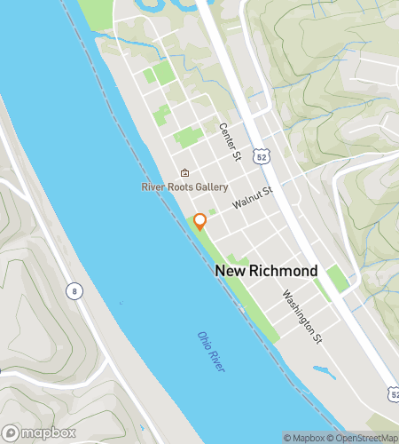 Map of scavenger hunt walking tour for New Richmond Riddle Run