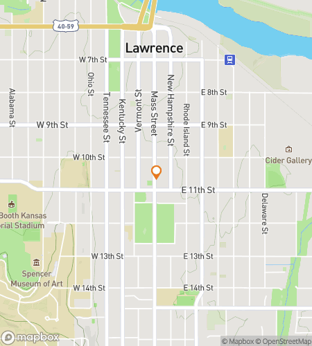 Map of scavenger hunt walking tour for Soaring and Strolling Around Lawrence