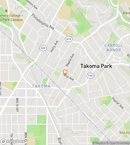 Map of scavenger hunt walking tour for Takoma Trinket Trek