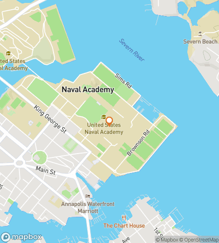 Map of scavenger hunt walking tour for United States Naval Academy Hunt