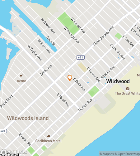 Map of scavenger hunt walking tour for Downtown Wildwood Whimsy Adventure