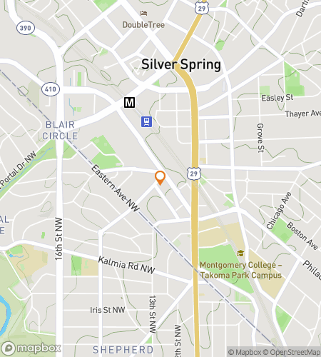 Map of scavenger hunt walking tour for Silver Spring scavenger hunt