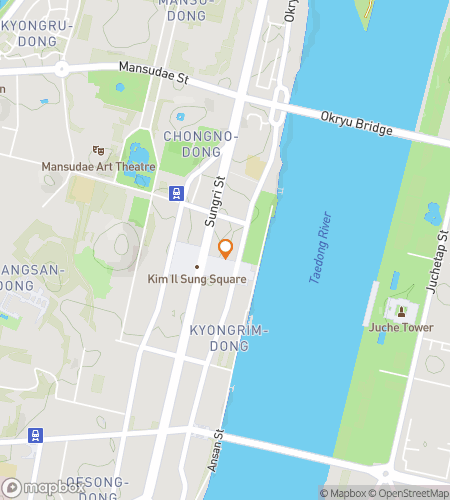 Map of scavenger hunt walking tour for Pyongyang Adventure: Plazas, Patterns, Presence