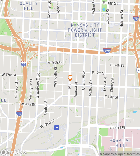 Map of scavenger hunt walking tour for PC in KC, Let's Get Artsy!