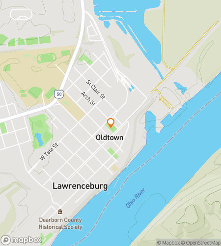 लॉरेंसबर्ग के लाइवली लूट हंट के लिए स्कैवेंजर हंट वॉकिंग टूर का नक्शा