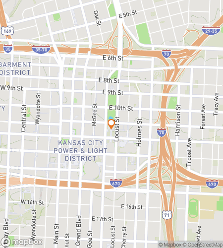 Χάρτης περιήγησης με τα πόδια για κυνήγι θησαυρού στο Kansas City Fun, και Κρυμμένοι Θησαυροί