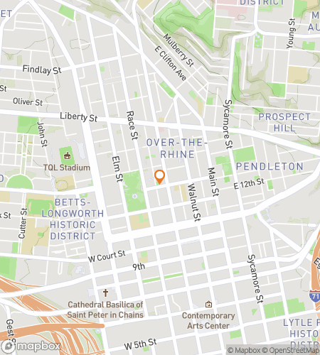 Map of scavenger hunt walking tour for Downtown Cincinnati Ghost Tour