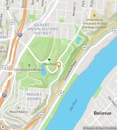 Map of scavenger hunt walking tour for The Arch & Garden Chronicles: Eden Park Hunt