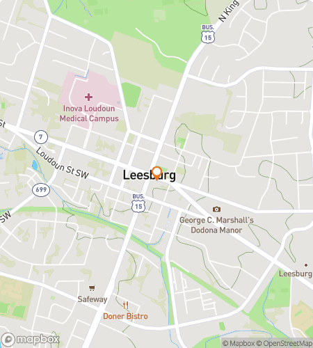 Map of scavenger hunt walking tour for Leesburg Lively Loot Hunt