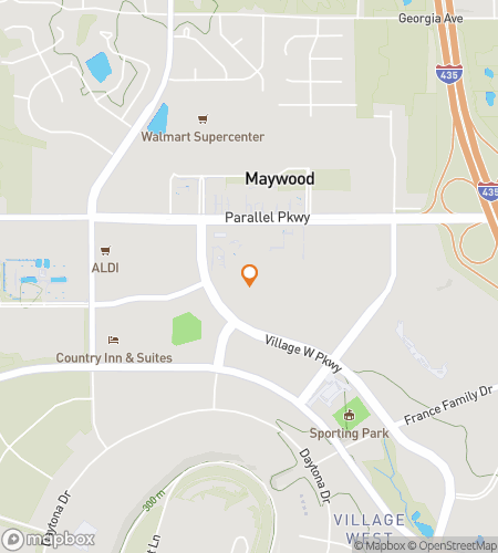 Kaart van de scavenger hunt wandeltocht voor I-435 West KC-KS Quixotic Quest