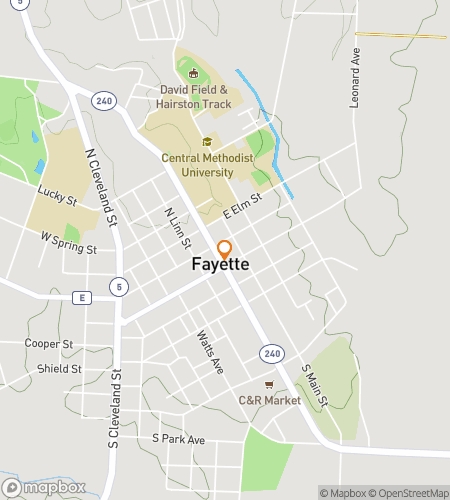 Hartă a turului pietonal cu vânătoare de comori pentru Vânătoarea de Comori Fayette