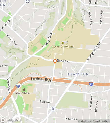 Map of scavenger hunt walking tour for Xavier University Hunt