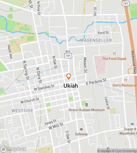 Map of scavenger hunt walking tour for Ukiah‘s Downtown Scavenger Spree