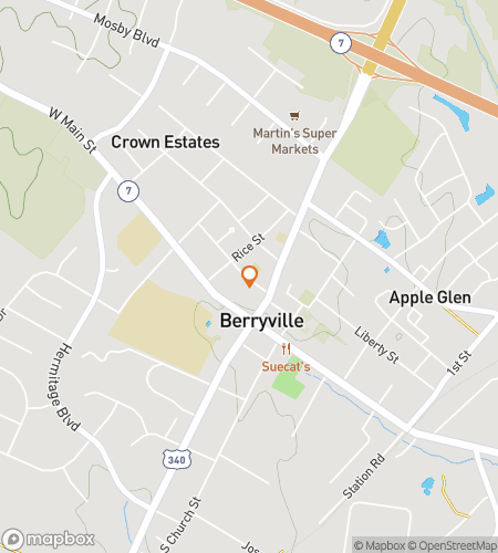 Map of scavenger hunt walking tour for Berryville Bonanza Scavenger Hunt