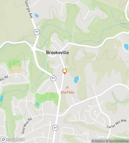 Map of scavenger hunt walking tour for Brookeville Bounty Bonanza