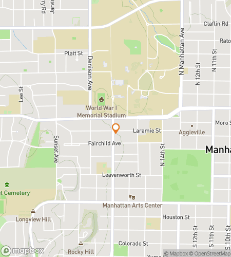 Mapa prohlídky s průvodcem v rámci scavenger hunt pro Kansas State University: Wildcat Whisker Hunt